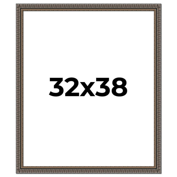32x38 Frame Black Feather Payton Ornate Solid Wood Picture Frame Width 1.75 Inches | Interior Depth