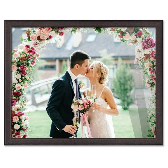 32x38 Frame Brown Picture Frame - Complete Modern Photo Frame Includes UV Acrylic Shatter Guard Front, Acid Free