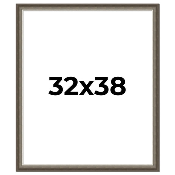 32x38 Frame Brown Solid Wood Picture Frame | 1.75 Inch Moulding Width | Austin Frame Complete with