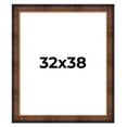 thumbnail image 1 of 32x38 Frame Brown Walnut Gold Ornate Trim Solid Wood Plein Air Picture Frame | 3 Inch Moulding, 1 of 8