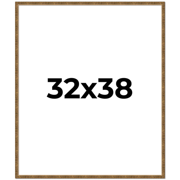 32x38 Frame Gold Picture Frame - Complete Modern Photo Frame Includes UV Acrylic Shatter Guard