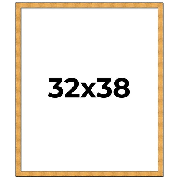 32x38 Frame Gold Rustic Solid Wood Picture Frame | 1.25 Inch Wide Moulding | Rustique Gold