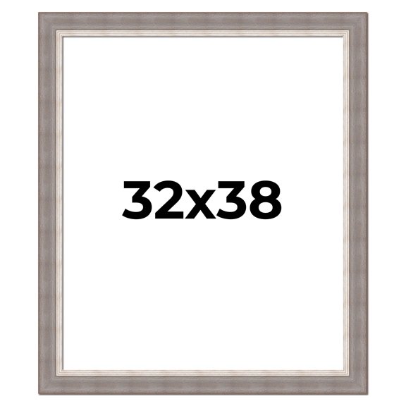 32x38 Frame Grey Real Wood Picture Frame Width 2.75 Inches | Interior Frame Depth 0.5 Inches |