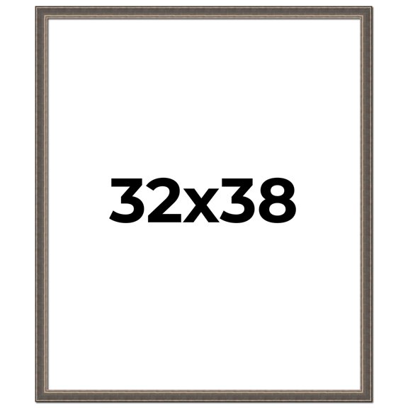 32x38 Frame Silver Real Wood Picture Frame Width 1.25 Inches | Interior Frame Depth 0.5 Inches |