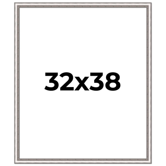 32x38 Frame Silver Real Wood Picture Frame Width 1.25 Inches | Interior Frame Depth 0.5 Inches |
