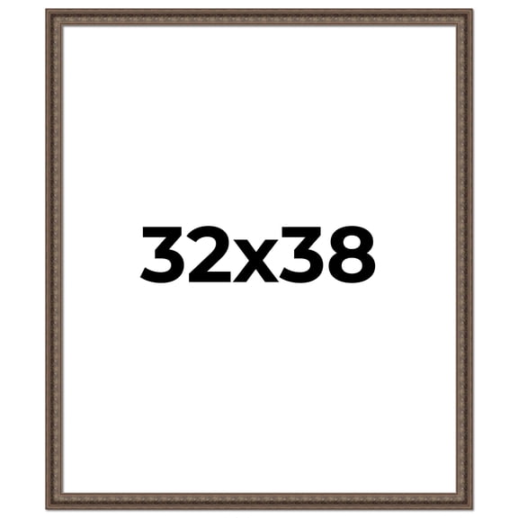 32x38 Ornate Brown Real Wood Picture Frame Width 1.5 Inches | Interior Frame Depth 0.5 Inches |