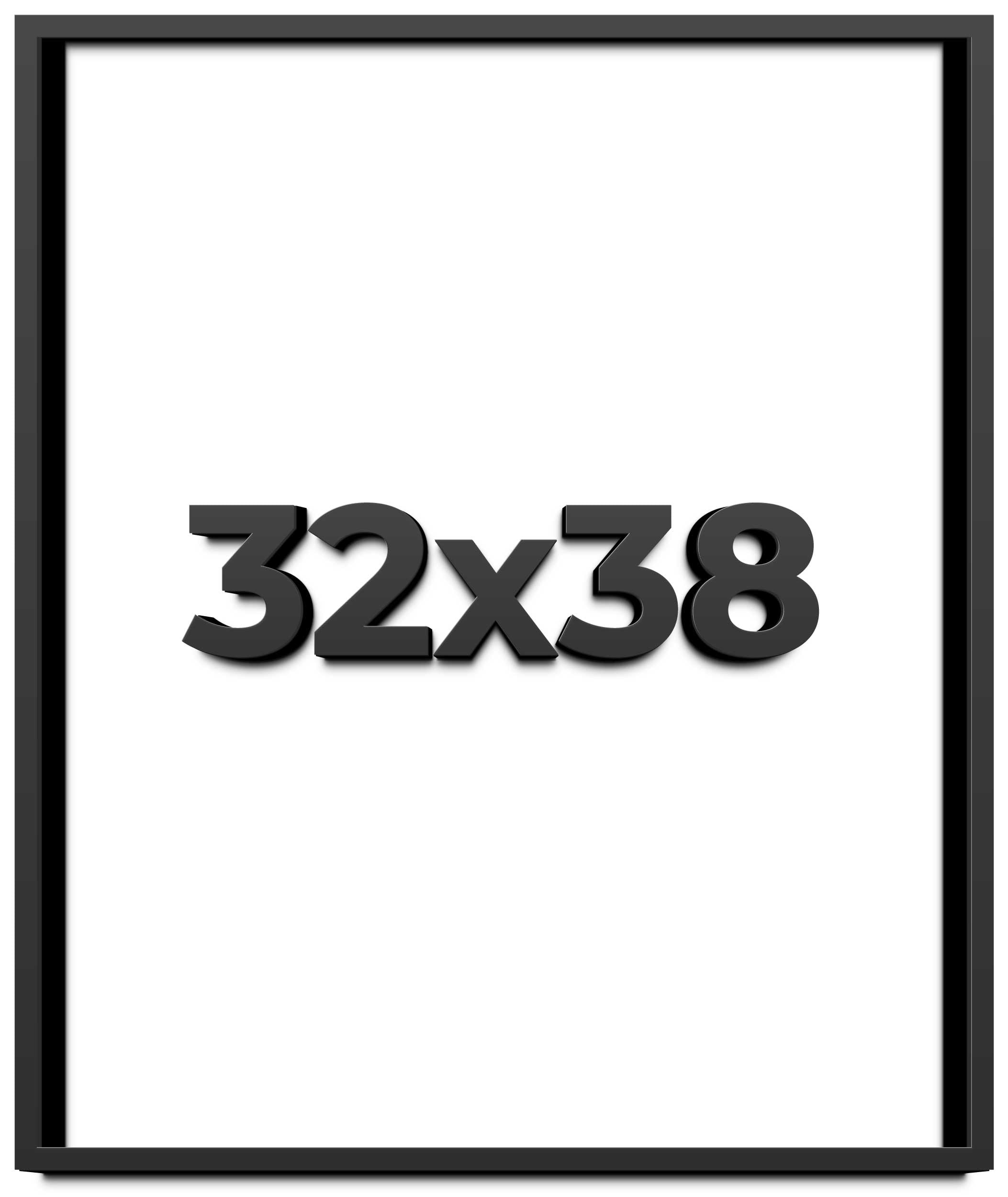 32x38 Shadow Box Frame Black | 2 Inches Deep Real Wood Contemporary ...