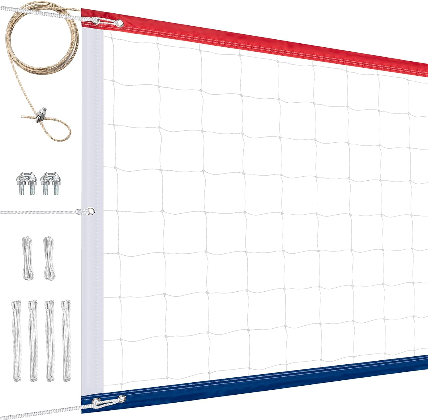 32x3F Volleyball Net Outdoor Heavy Duty, Lengthened Stainless Steel Cable, Upgraded Weather Resistance for Indoor Outdoor Backyard Pool Beach