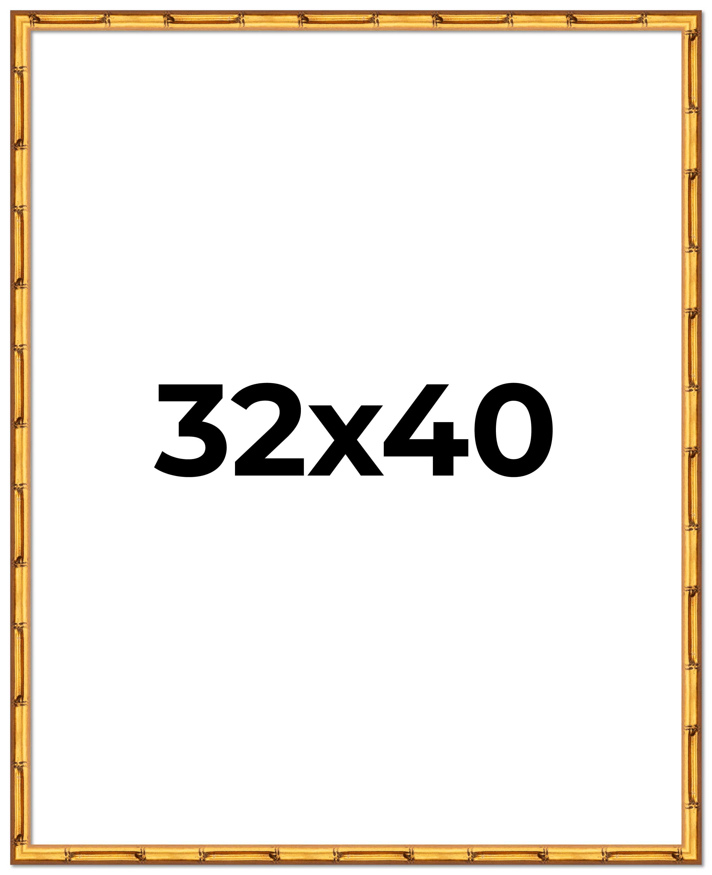 32x40 Frame Gold Bamboo Picture Frame - Complete Modern Photo Frame Includes UV Acrylic Shatter