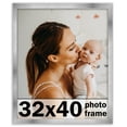 thumbnail image 1 of 32x40 Frame Silver Stainless Steel Solid Wood Picture Frame | 0.75 Inch Moulding Width | Includes, 1 of 8