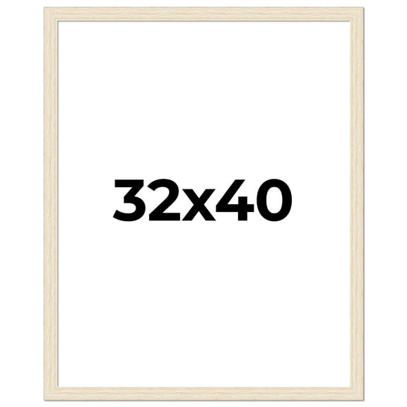 32x40 Frame White Barnwood Picture Frame - Modern Photo Frame Includes UV Acrylic Shatter Guard