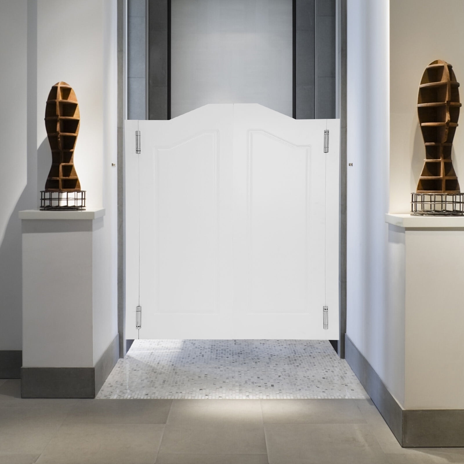 Swinging Half Door Partition - 23.62x35.43 Inch White Modern Doorway With Hinge For Room Dividers
