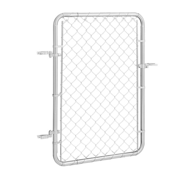 32x46 in Chain Fence Gate, Adjustable Rust Resistant Galvanized Steel Panel Fits 2-6 ft Width 4 ft Height Garden Entryway, Heavy Duty Yard Door for Home Farm Posts Not Included