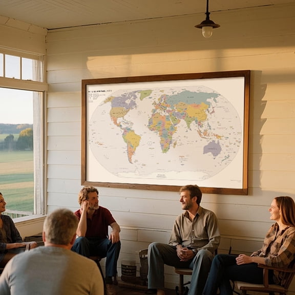 32x50 Inch World Map 2019 Edition - Extra Large Canvas Wall Art for Universities & Travel Agencies