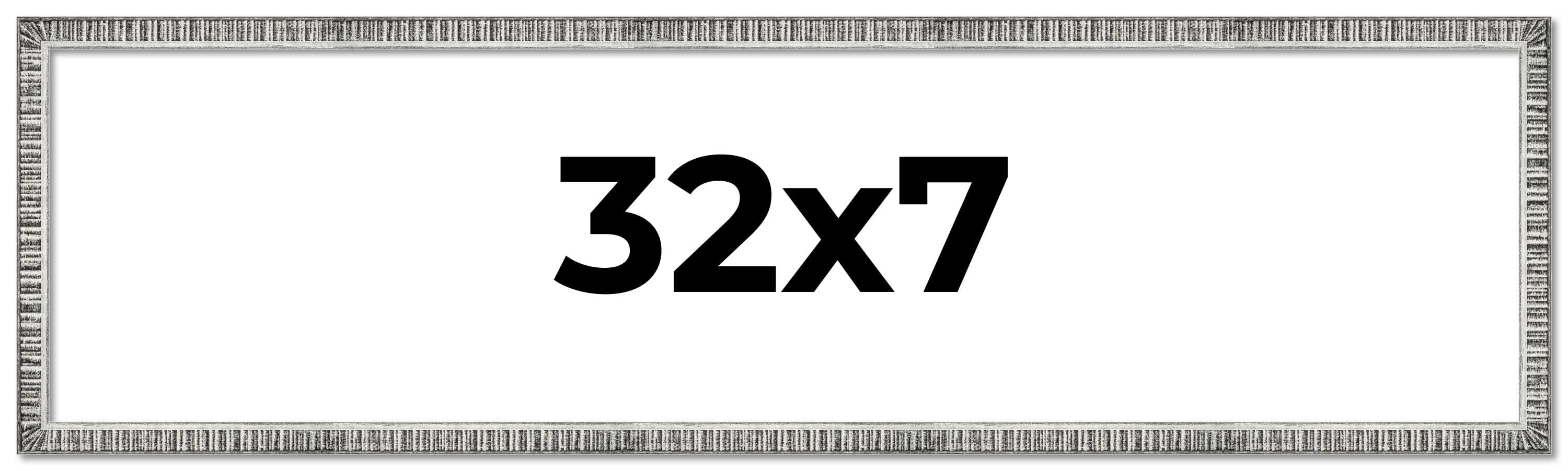 32x7 Frame Silver Picture Frame - Complete Modern Photo Frame Includes ...