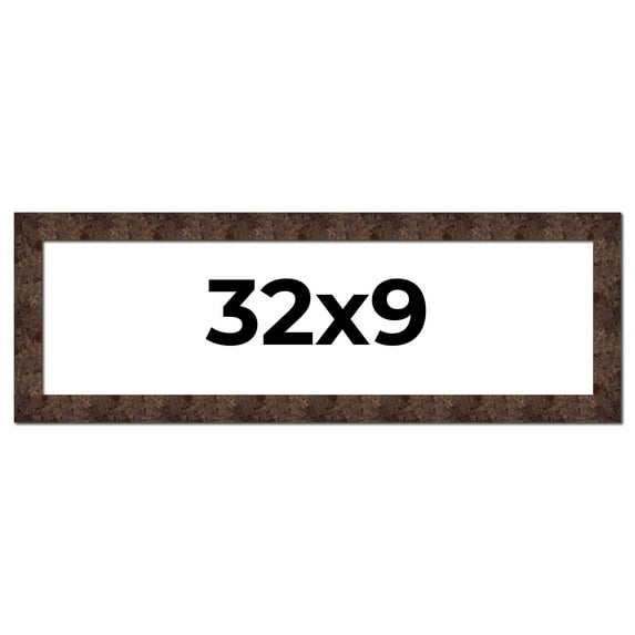 32x9 Frame Brown Burl Real Wood Picture Frame Width 1.625 Inches | Interior Frame Depth 0.5 Inches