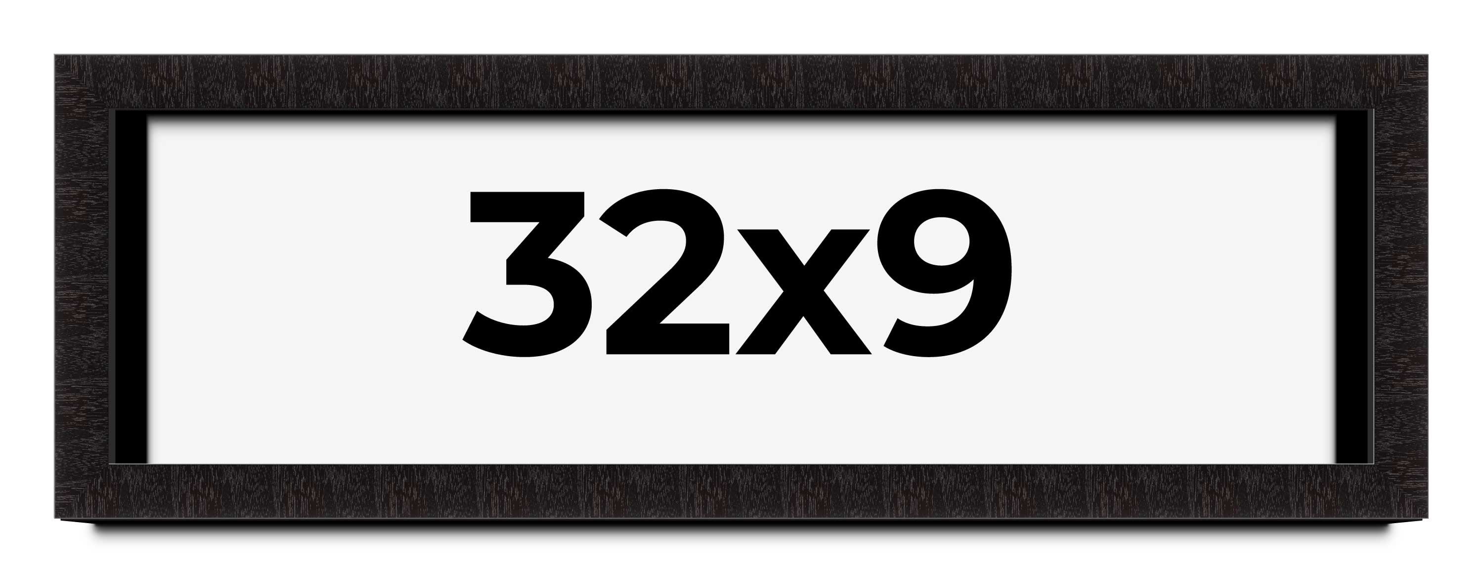 32x9 Shadow Box Black Solid Wood Display Picture Frame | 1 Inch Rabbet ...