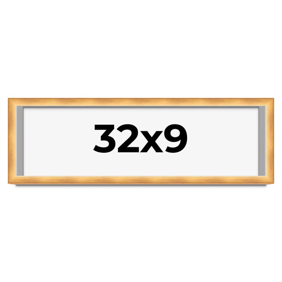 32x9 Shadow Box Bronze Cross-Brushed Display Frame | 1.625 Inches Deep Solid Wood | UV Resistant