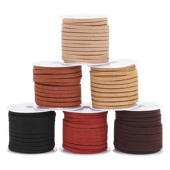 32yards 3mm Suede Cord 6 Colors Suede Leather Cords Suede String Lace Thin Leather Cord Handmade Flat Rope
