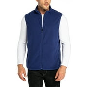 33,000ft Men's Fleece Vest, Lightweight Warm Zip Up Polar Vests Outerwear with Zipper Pockets, Sleeveless Jacket