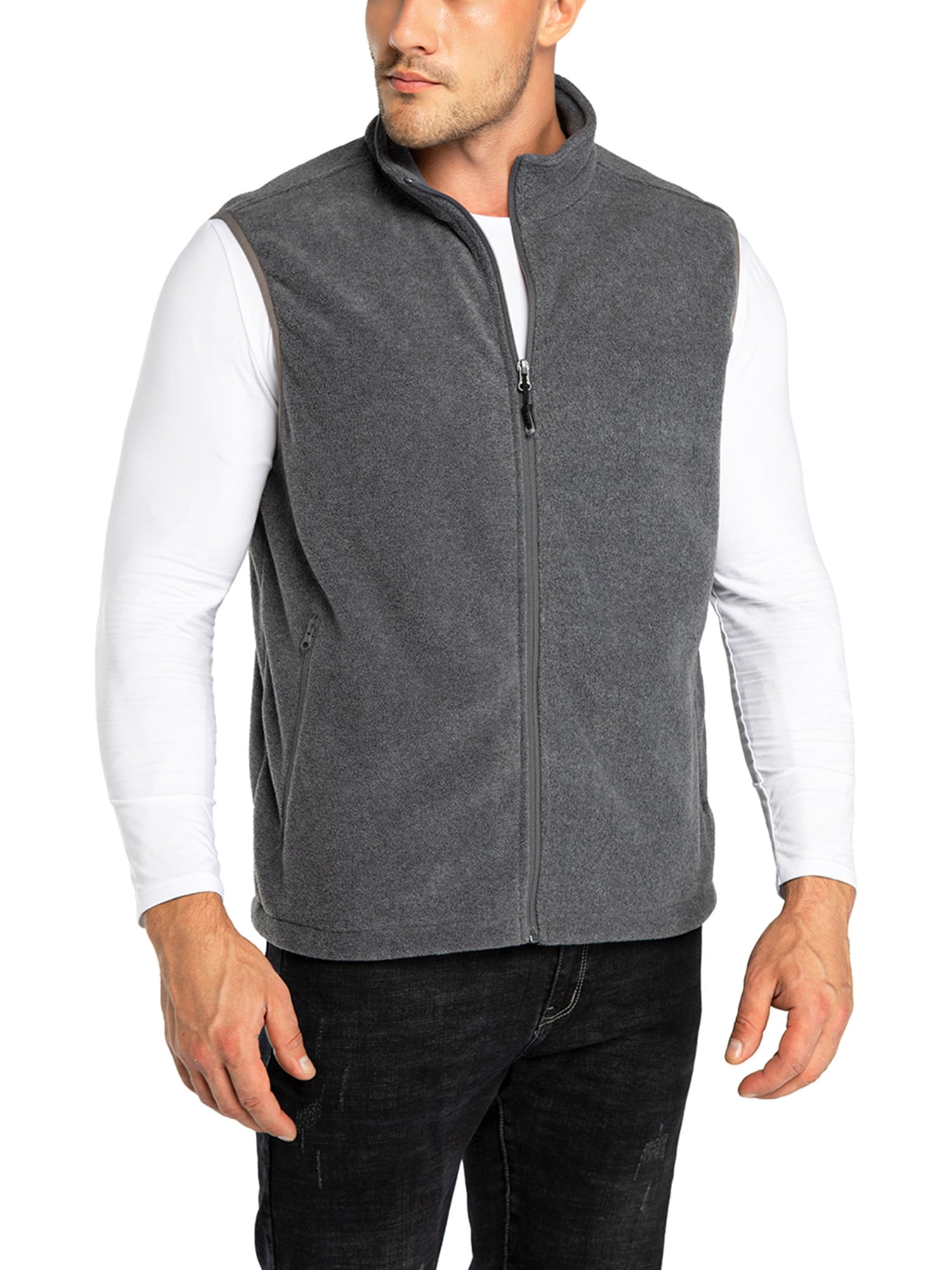 Men's Lightweight Fleece Vest with Zipper Pockets Philippines Ubuy