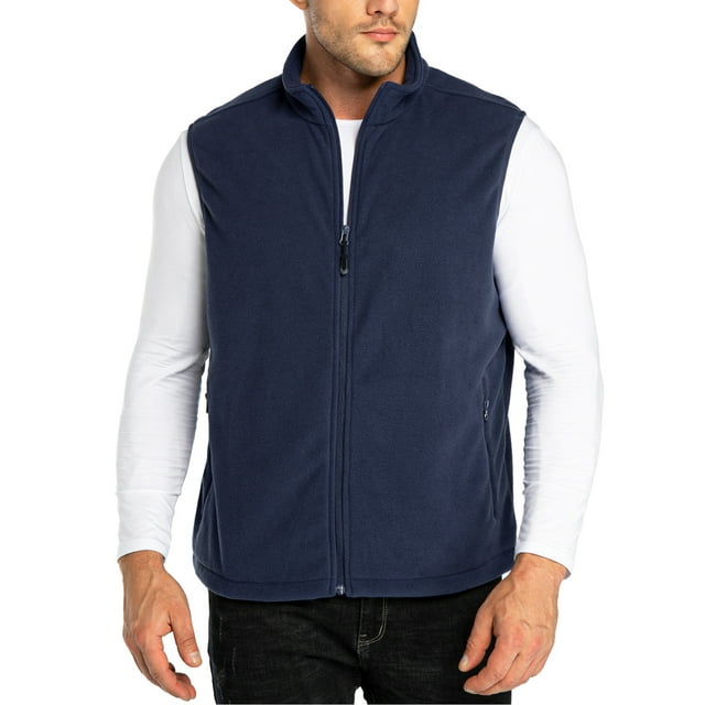 33,000ft Men's Fleece Vest, Lightweight Warm Zip Up Polar Vests