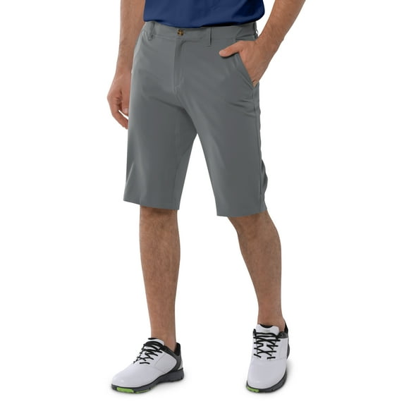 33,000ft Men's Golf Shorts Dry Fit Lightweight Hiking Shorts with Pockets 11" Inseam for Travel Casual Grey 38
