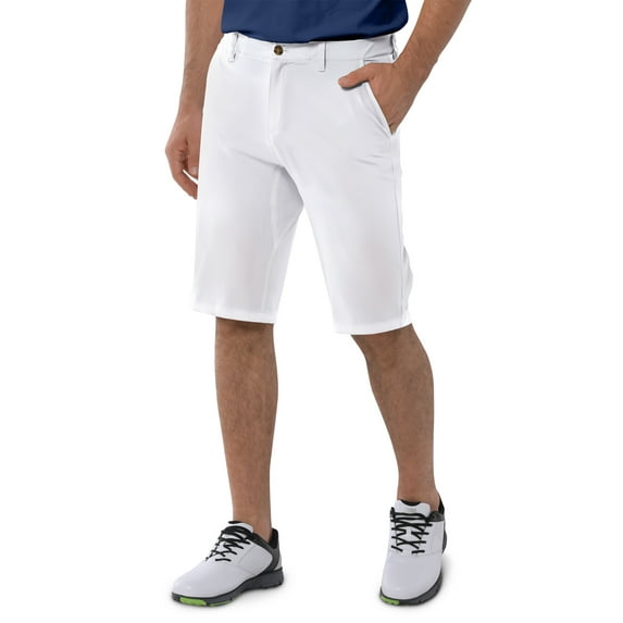 33,000ft Men's Golf Shorts Dry Fit Lightweight Hiking Shorts with Pockets 11" Inseam for Travel Casual White 32