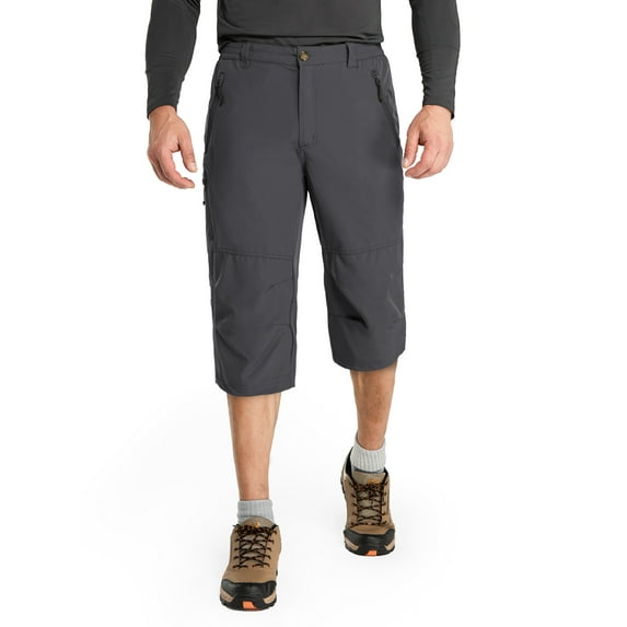33,000ft Men's Hiking Golf Capri Pants 3/4 Cargo Quick Dry Lightweight Stretch Below Knee Shorts Pants Travel Casual