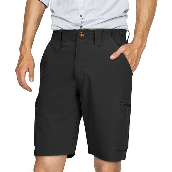 33,000ft Men's Hiking Shorts Quick Dry Lightweight Stretch Cargo Golf Shorts for Fishing Camping Climbing Black 38W