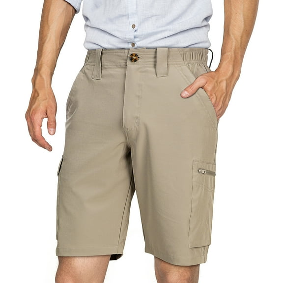 33,000ft Men's Hiking Shorts Quick Dry Lightweight Stretch Cargo Golf Shorts for Fishing Camping Climbing Taupe 40W