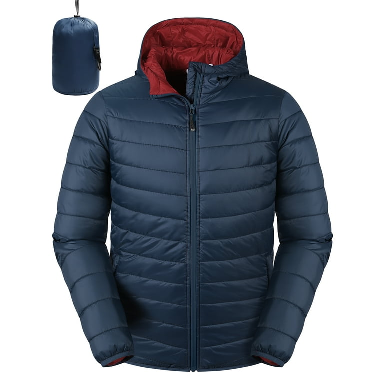 33,000ft Men's Lightweight Packable Insulated Puffer Winter Jacket with Hood, Water-Resistant Down Alternative Puffy Coat 33,000ft Men's Lightweight Packable Insulated Puffer Winter Jacket with Hood, Water-Resistant Down Alternative Puffy Coat