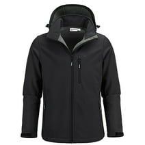 33,000ft Men's Lightweight Softshell Jacket Fleece Lined Hooded Water Resistant Winter Hiking Windbreaker Jackets