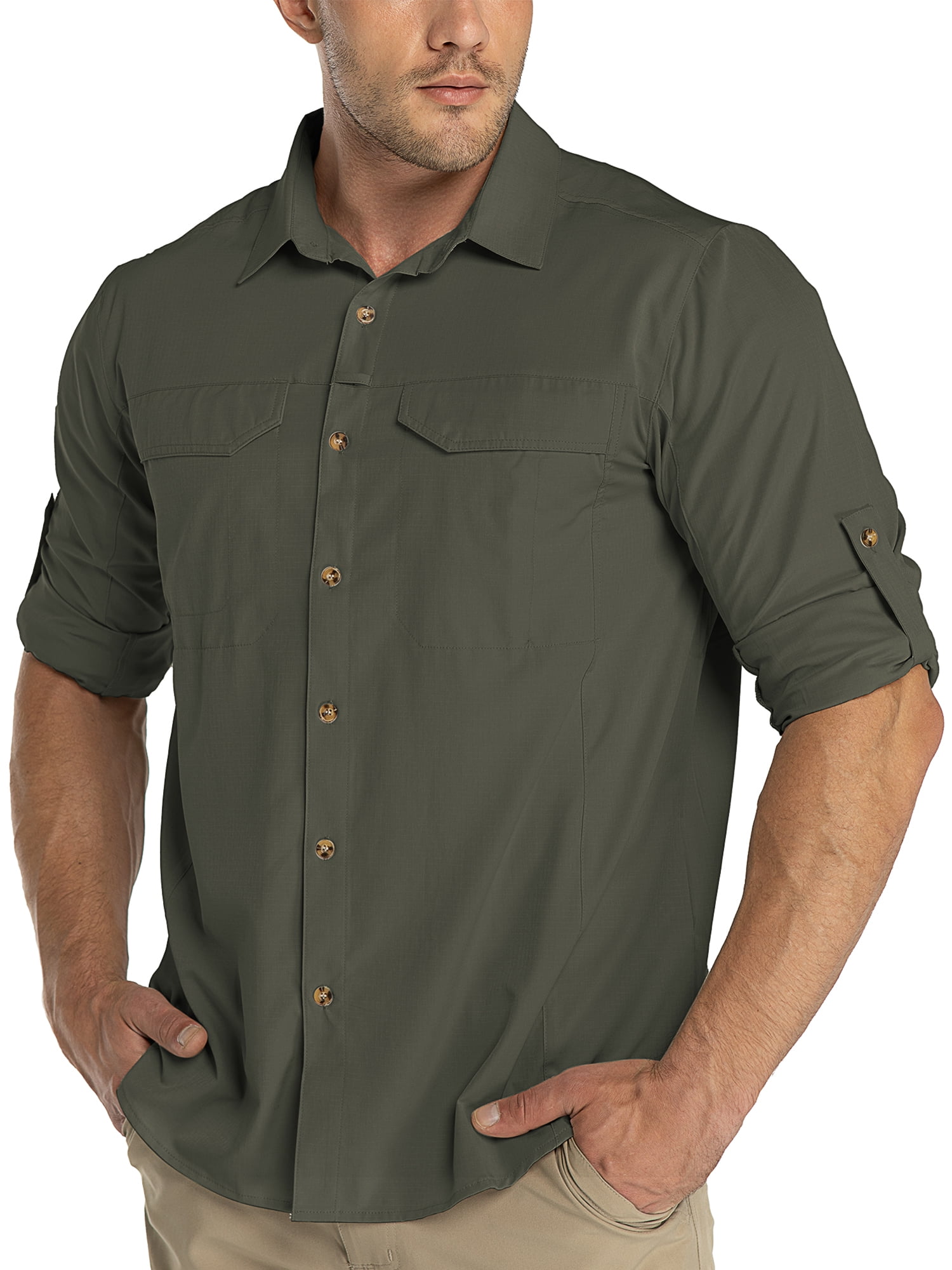 33,000ft Men's Long Sleeve Hiking Shirts Lightweight Quick Dry Sun  Protection UV Fishing Travel Shirt Outdoor Safari Outdoor