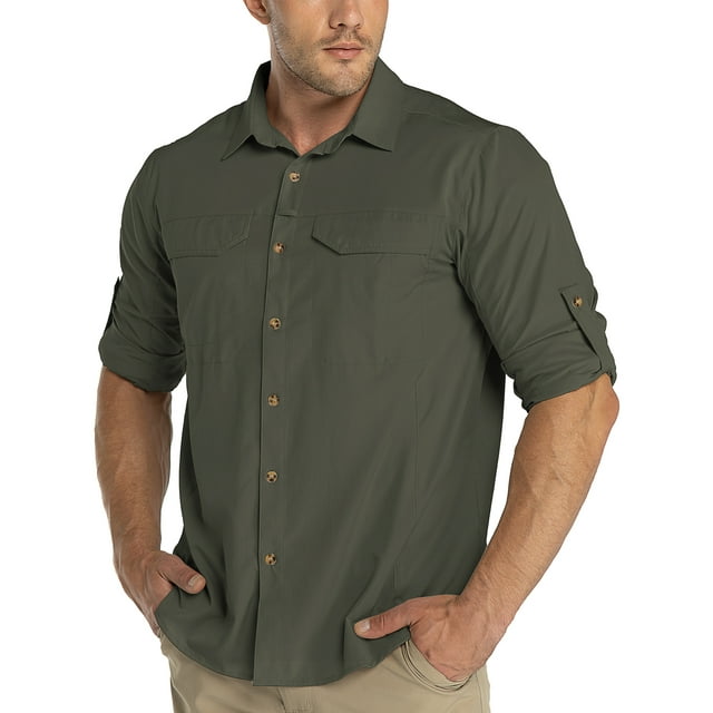 33,000ft Men's Long Sleeve Hiking Shirts Lightweight Quick Dry Sun