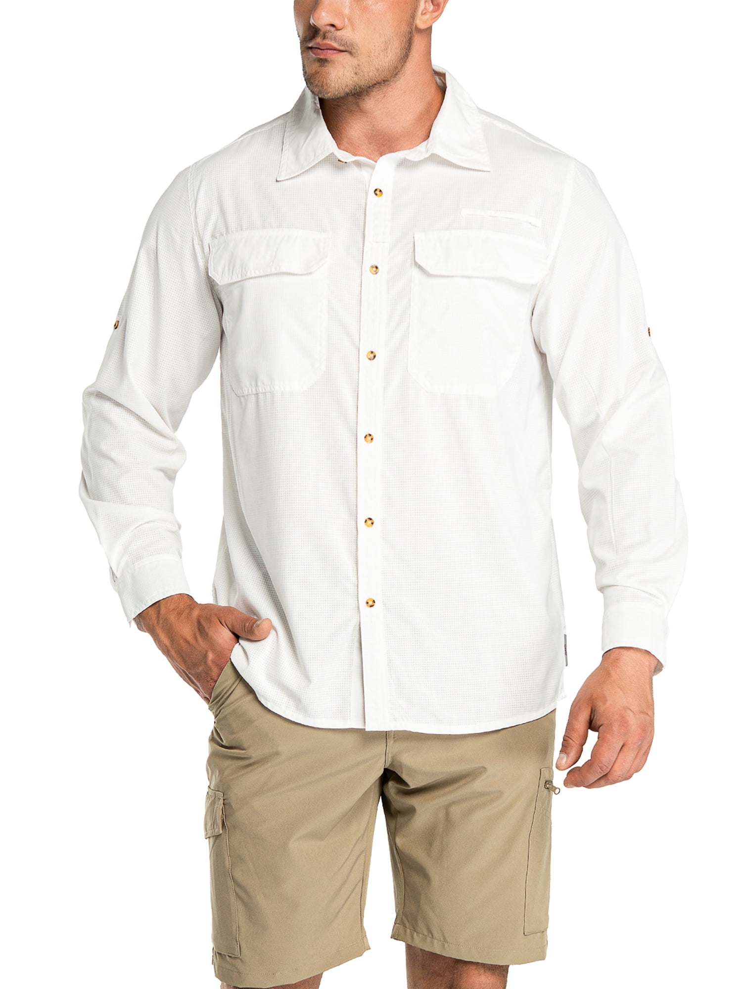 Men's Sun Protection Fishing Shirts Long Sleeve Travel Work Shirts