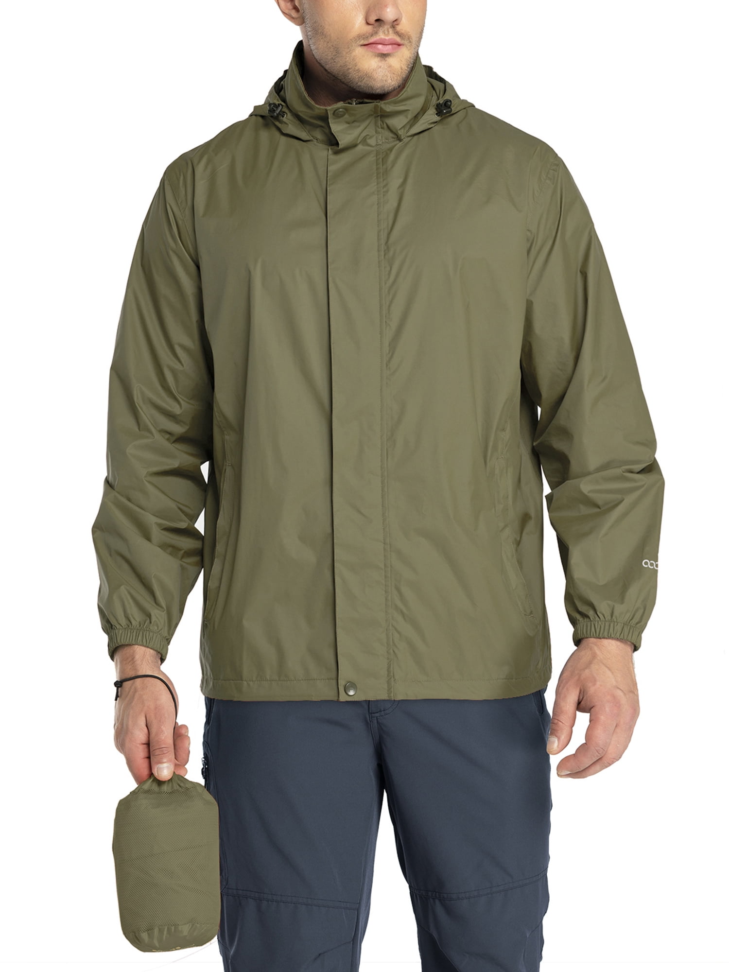 33,000ft Men's Packable Rain Jacket Hooded Lightweight