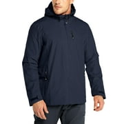 33,000ft Mens Rain Jacket Waterproof Cycling Running Raincoat with Hood Lightweight Windbreaker Shell with Mesh Lining