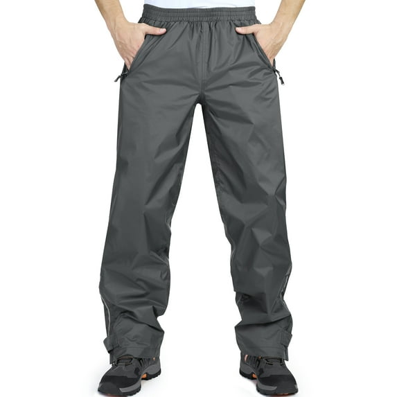 33,000ft Men's Rain Pants, Waterproof Rain Over Pants, Windproof Outdoor Pants for Hiking, Fishing