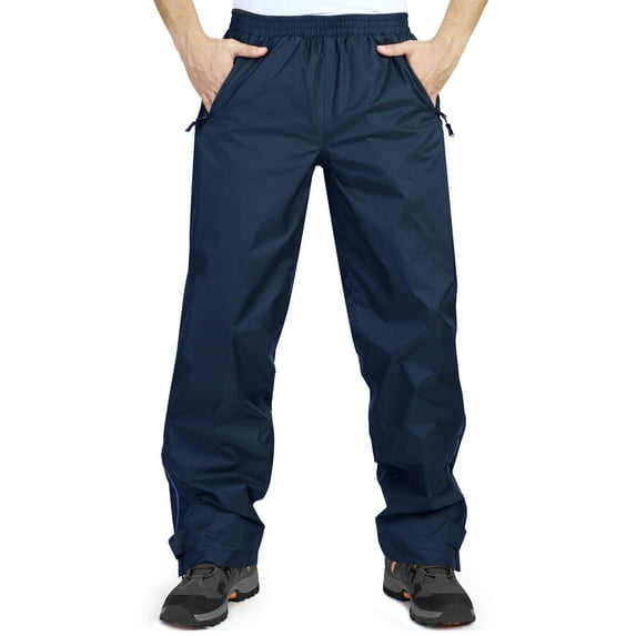 33,000ft Men's Rain Pants, Waterproof Rain Over Pants, Windproof Outdoor Pants for Hiking, Fishing