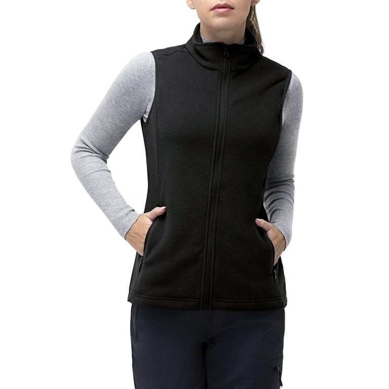 33,000ft Women's Fleece Vest, Lightweight Warm Polar Soft Vests Outerwear  with Zip Up Pockets, Sleeveless Jacket for Winter