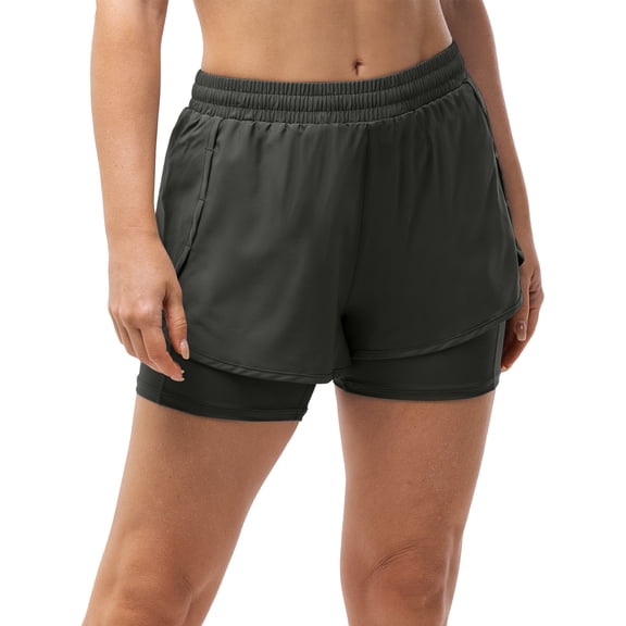 33,000ft Women's Running Shorts with Elastic High Waisted Lightweight Quick-Dry Athletic Workout Shorts