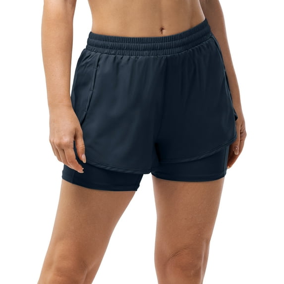 33,000ft Women's Running Shorts with Elastic High Waisted Lightweight Quick-Dry Athletic Workout Shorts