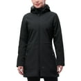 33,000ft Women's Waterproof Softshell Long Rain Jacket with Hood Fleece