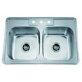 thumbnail image 1 of 33.06 in. L Top Mount Equal Double Bowl - 20 Gauge, 1 of 1