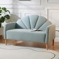 thumbnail image 1 of 33.07" H Modern 2 Seater Loveseat,Linen Fabric with Curved Back & Wood Legs,for Living Room,Bedroom & Small Spaces,Easy Assembly,Mineral Green, 1 of 11