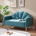 thumbnail image 1 of 33.07" H Modern 2 Seater Loveseat,Linen Fabric with Curved Back & Wood Legs,for Living Room,Bedroom & Small Spaces,Easy Assembly,Mint, 1 of 10