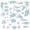 thumbnail image 1 of 33.07x13.78 Inch 32Pcs Sea Animals Series Rainbow Window Clings Turtle Static Glass Sticker Non Adhesive Vinyl Film Home Decoration Decals for Sliding Doors Windows Prevent Birds Strikes, 1 of 9