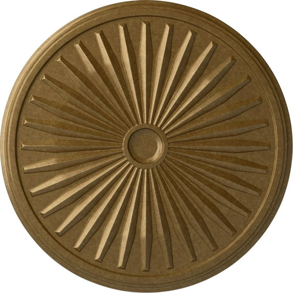 33 1/8"OD x 3 1/2"ID x 1 3/8"P Leandros Ceiling Medallion (Fits Canopies up to 5"), Hand-Painted Pale Gold