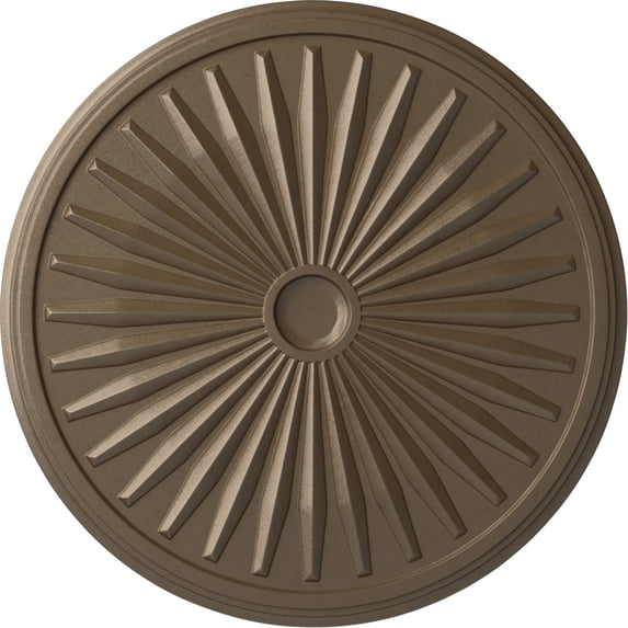 33 1/8"OD x 3 1/2"ID x 1 3/8"P Leandros Ceiling Medallion (Fits Canopies up to 5"), Hand-Painted Warm Silver